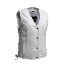 Load image into Gallery viewer, Beryl - Women's Motorcycle Leather Vest - White
