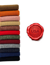 Load image into Gallery viewer, American Flag Beanie - H-Stitch Circular Knit Cuffed Beanie - Patented Design and Made in USA
