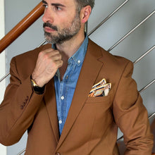 Load image into Gallery viewer, Like Clockwork - Silk Pocket Square - Beige
