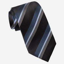 Load image into Gallery viewer, Corso - Silk Jacquard Tie - Black &amp; Blue
