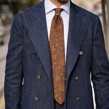 Load image into Gallery viewer, Borromeo - Printed Madder Silk Tie - Pecan Brown

