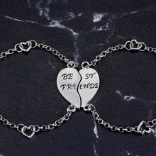 Load image into Gallery viewer, Best Friends Bracelets For 2 Heart Shape Chain Bracelet For Women Girls Sterling Silver Half Heart Shaped Inspirational Friendship Bracelets Set Elegant Design For Women
