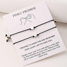 Load image into Gallery viewer, Best Friends Heart Couple Bracelets Mother Daughters Women Fashion Jewelry Christmas Friendship Bracelets Adjustable Handmade Braided Red Black Rope Cord Thread Bracelet Gift
