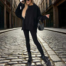 Load image into Gallery viewer, Women’s Solid Color 2-Piece Tracksuit — Crewneck Sweatshirt
