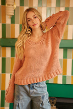 Load image into Gallery viewer, BiBi Chunky Knit Sweater with Flower Detail Sleeves

