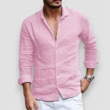 Load image into Gallery viewer, Men's Long Sleeve Shirt Casual Loose Lapel Button Top Solid Color Plus Size Blouse Clothing
