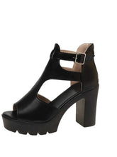 Load image into Gallery viewer, Stylish Cutout Block : Heels Sandals
