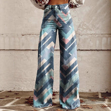 Load image into Gallery viewer, Women's Printed Flare Pants – Mid-Waist Full Length Plus Size
