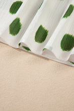 Load image into Gallery viewer, Black Polka Dot Print Smocked Notched Neck Balloon Sleeve Blouse
