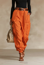 Load image into Gallery viewer, Women's High-Waist Cargo Parachute Pants with Elastic Ankle Cuffs

