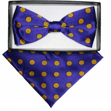 Load image into Gallery viewer, Vittorio Farina Polka Dot Bow Tie &amp; Pocket Square by Classy Cufflink

