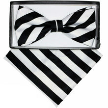 Load image into Gallery viewer, Vittorio Farina Striped Bow Tie &amp; Pocket Square
