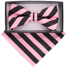 Load image into Gallery viewer, Vittorio Farina Striped Bow Tie &amp; Pocket Square
