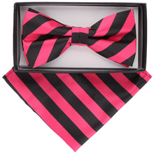 Load image into Gallery viewer, Vittorio Farina Striped Bow Tie &amp; Pocket Square
