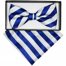 Load image into Gallery viewer, Vittorio Farina Striped Bow Tie &amp; Pocket Square
