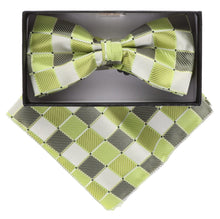 Load image into Gallery viewer, Vittorio Farina Geometric Designer Bow Tie &amp; Pocket Square
