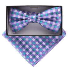 Load image into Gallery viewer, Vittorio Farina Geometric Designer Bow Tie &amp; Pocket Square
