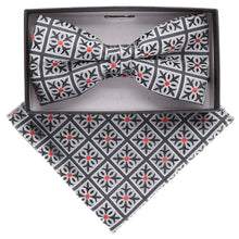 Load image into Gallery viewer, Vittorio Farina Geometric Designer Bow Tie &amp; Pocket Square
