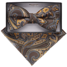 Load image into Gallery viewer, Vittorio Farina Paisley Designer Bow Tie &amp; Pocket Square
