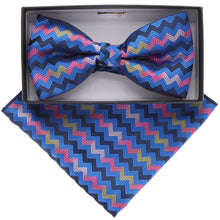 Load image into Gallery viewer, Vittorio Farina Geometric Designer Bow Tie &amp; Pocket Square
