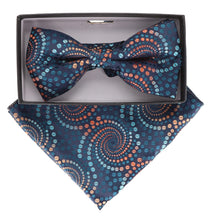 Load image into Gallery viewer, Vittorio Farina Geometric Designer Bow Tie &amp; Pocket Square

