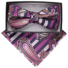 Load image into Gallery viewer, Vittorio Farina Paisley Designer Bow Tie &amp; Pocket Square
