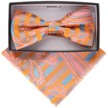 Load image into Gallery viewer, Vittorio Farina Paisley Designer Bow Tie &amp; Pocket Square
