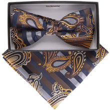 Load image into Gallery viewer, Vittorio Farina Paisley Designer Bow Tie &amp; Pocket Square
