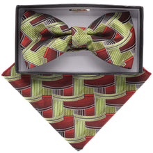Load image into Gallery viewer, Vittorio Farina Geometric Designer Bow Tie &amp; Pocket Square
