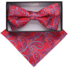 Load image into Gallery viewer, Vittorio Farina Paisley Designer Bow Tie &amp; Pocket Square
