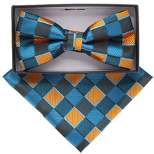 Load image into Gallery viewer, Vittorio Farina Geometric Designer Bow Tie &amp; Pocket Square
