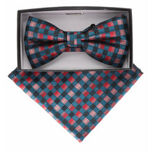 Load image into Gallery viewer, Vittorio Farina Geometric Designer Bow Tie &amp; Pocket Square
