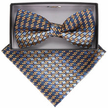 Load image into Gallery viewer, Vittorio Farina Geometric Designer Bow Tie &amp; Pocket Square
