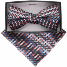 Load image into Gallery viewer, Vittorio Farina Geometric Designer Bow Tie &amp; Pocket Square
