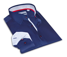 Load image into Gallery viewer, Alexander Button-Up Shirt With Contrast Details // Navy // Contemporary Fit (Regular)
