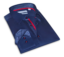 Load image into Gallery viewer, Anthony Button-Up Shirt With Contrast Details // Navy // Contemporary Fit (Regular)
