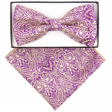 Load image into Gallery viewer, Vittorio Farina Geometric Designer Bow Tie &amp; Pocket Square
