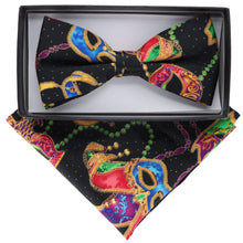 Load image into Gallery viewer, Vittorio Farina Mardi Gras Printed Bow Tie and Pocket Square

