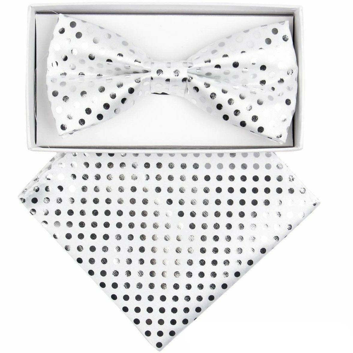 Vittorio Farina Metallic Designer Bow Tie & Pocket Square