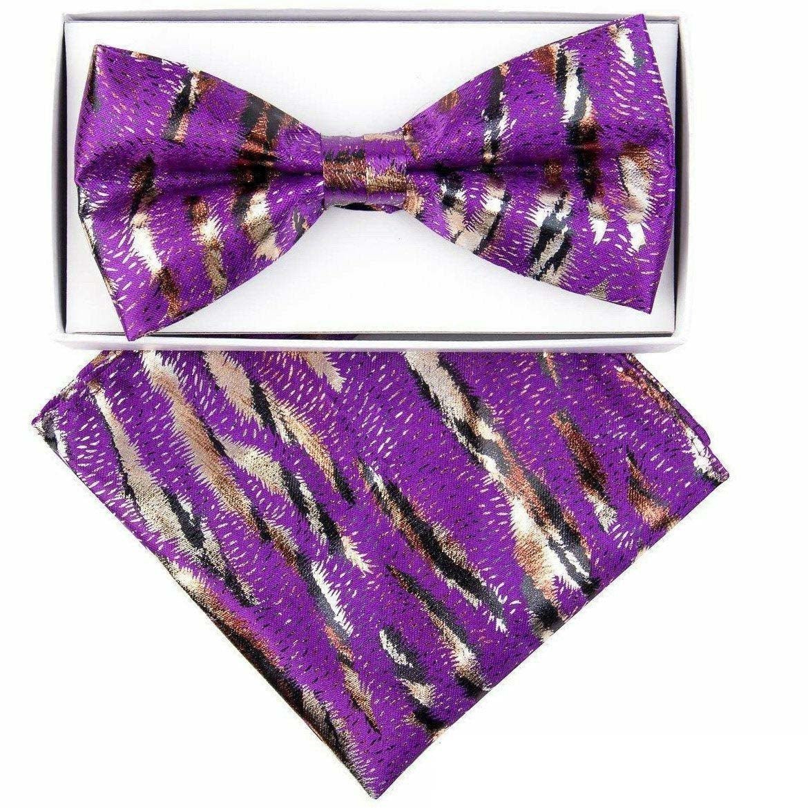 Vittorio Farina Metallic Designer Bow Tie & Pocket Square