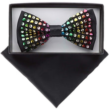 Load image into Gallery viewer, VITTORIO FARINA Rhinestone Bowtie &amp; Pocket Square
