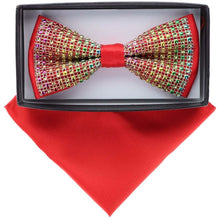 Load image into Gallery viewer, VITTORIO FARINA Rhinestone Bowtie &amp; Pocket Square
