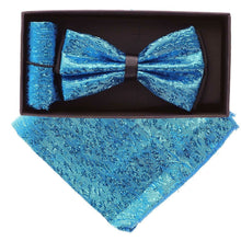 Load image into Gallery viewer, VITTORIO FARINA Rhinestone Bowtie &amp; Pocket Square
