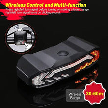 Load image into Gallery viewer, Bicycle Alarm Taillight Anti Theft USB Rechargeable Bicycle Rear Tail Light Turn Signal Warning Cycling Light Bike Alarm With Remote Rechargeable Rear Bike Light Waterproof Auto ON/Off Bicycle Lights Bike Turn Signals Brake Light
