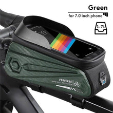 Load image into Gallery viewer, Bicycle Bag Phone Bag Waterproof Front Frame Cycling Bag Sensitive Touch Screen Road Bike Bag Bicycle Phone Bag Bike Phone Holder EVA Waterproof Handlebar Bag With Sensitive Bike Phone Front Frame Bag Bicycle Bag Phone Mount Top Tube Bag Bike 6.0-7.4 Inch
