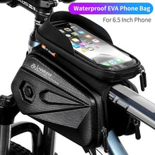 Load image into Gallery viewer, Bicycle Bag Phone Bag Waterproof Front Frame Cycling Bag Sensitive Touch Screen Road Bike Bag Bicycle Phone Bag Bike Phone Holder EVA Waterproof Handlebar Bag With Sensitive Bike Phone Front Frame Bag Bicycle Bag Phone Mount Top Tube Bag Bike 6.0-7.4 Inch
