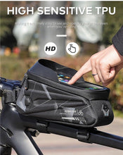 Load image into Gallery viewer, Bicycle Bag Phone Bag Waterproof Front Frame Cycling Bag Sensitive Touch Screen Road Bike Bag Bicycle Phone Bag Bike Phone Holder EVA Waterproof Handlebar Bag With Sensitive Bike Phone Front Frame Bag Bicycle Bag Phone Mount Top Tube Bag Bike 6.0-7.4 Inch
