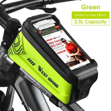 Load image into Gallery viewer, Bicycle Bag Phone Bag Waterproof Front Frame Cycling Bag Sensitive Touch Screen Road Bike Bag Bicycle Phone Bag Bike Phone Holder EVA Waterproof Handlebar Bag With Sensitive Bike Phone Front Frame Bag Bicycle Bag Phone Mount Top Tube Bag Bike 6.0-7.4 Inch
