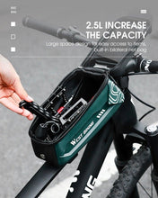 Load image into Gallery viewer, Bicycle Bag Phone Bag Waterproof Front Frame Cycling Bag Sensitive Touch Screen Road Bike Bag Bicycle Phone Bag Bike Phone Holder EVA Waterproof Handlebar Bag With Sensitive Bike Phone Front Frame Bag Bicycle Bag Phone Mount Top Tube Bag Bike 6.0-7.4 Inch
