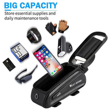 Load image into Gallery viewer, Bicycle Bag Phone Bag Waterproof Front Frame Cycling Bag Sensitive Touch Screen Road Bike Bag Bicycle Phone Bag Bike Phone Holder EVA Waterproof Handlebar Bag With Sensitive Bike Phone Front Frame Bag Bicycle Bag Phone Mount Top Tube Bag Bike 6.0-7.4 Inch
